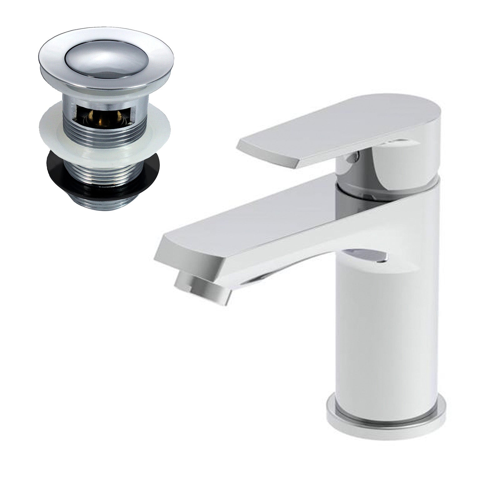 Modern Chrome Basin Mono Mixer Tap with Waste