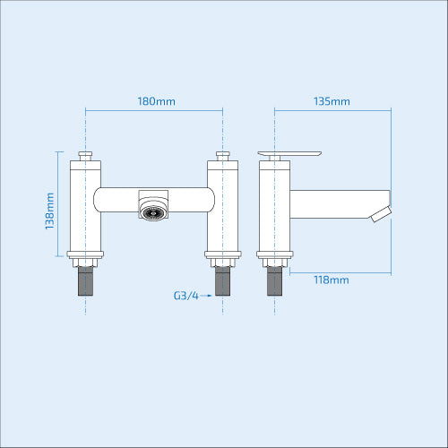 Raven Bath Filler Chrome