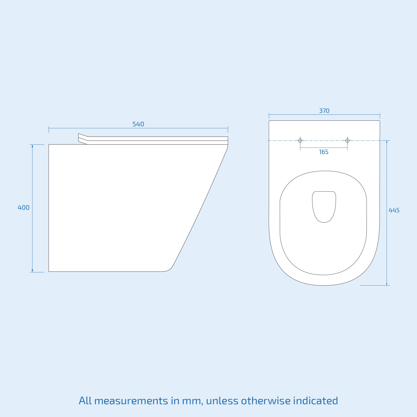 White Modern Rimless Round Back to Wall Toilet with Soft Close Seat