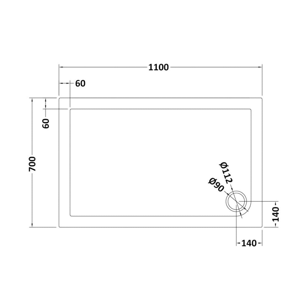 Harper Square/Rectangle Shower Tray Slate Grey