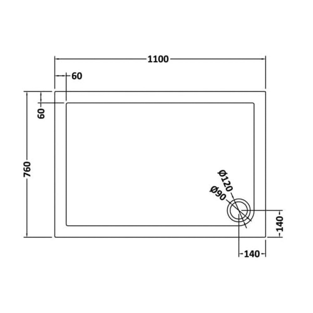 Harper Square/Rectangle Shower Tray Slate Grey