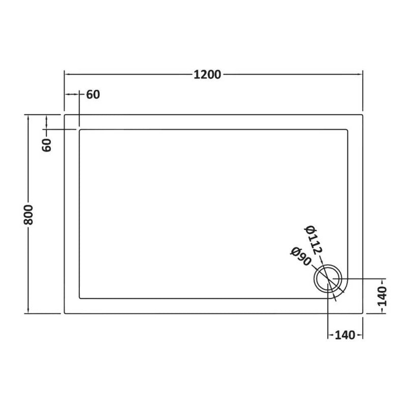 Harper Square/Rectangle Shower Tray Slate Grey