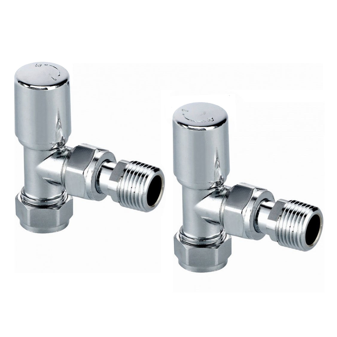 Modern Angled Radiator Valves Chrome