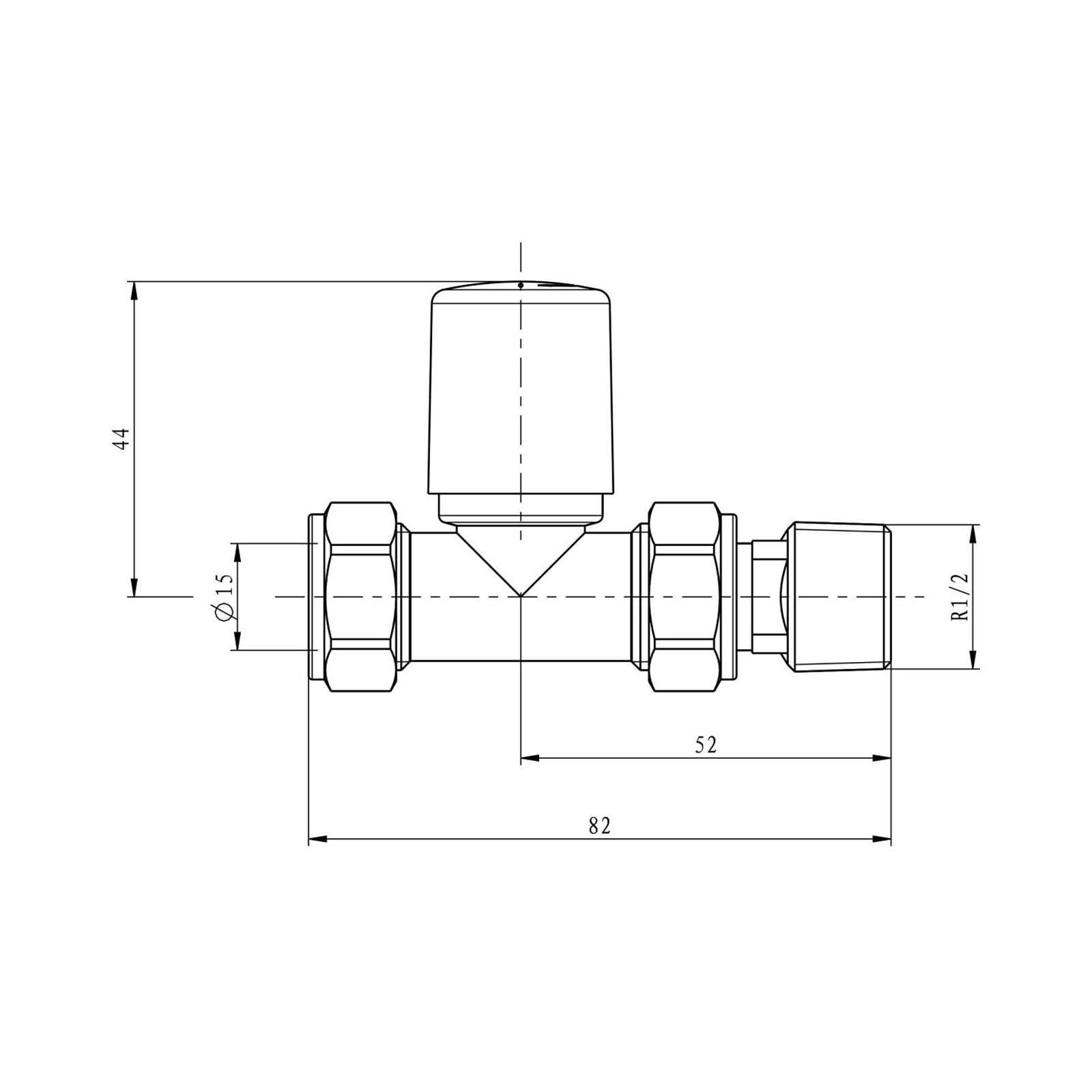 Modern Straight Radiator Valves Anthracite