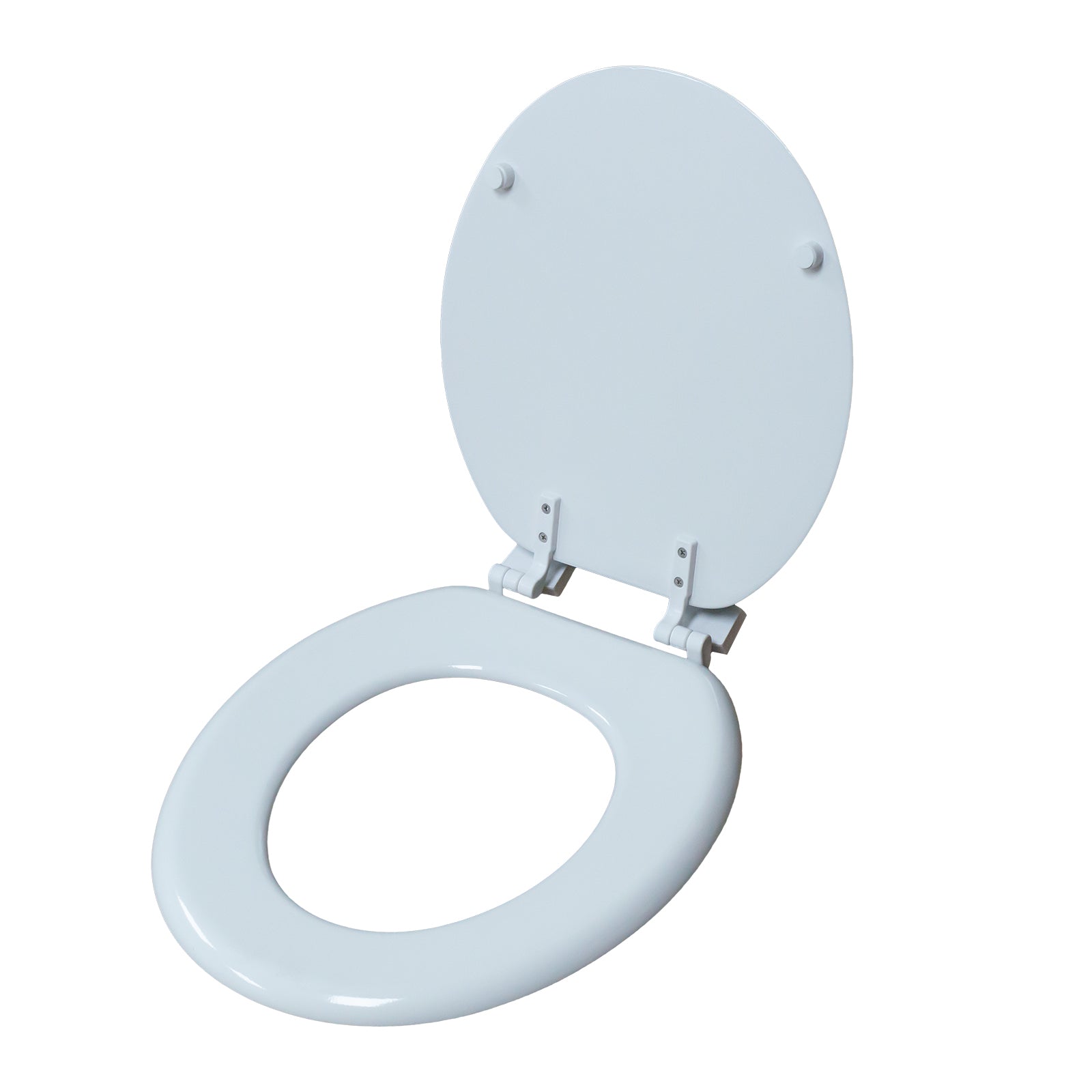 3 in 1 Classic Oval Shaped Design White Toilet Seat, Paper Holder and Pine Brush Holder
