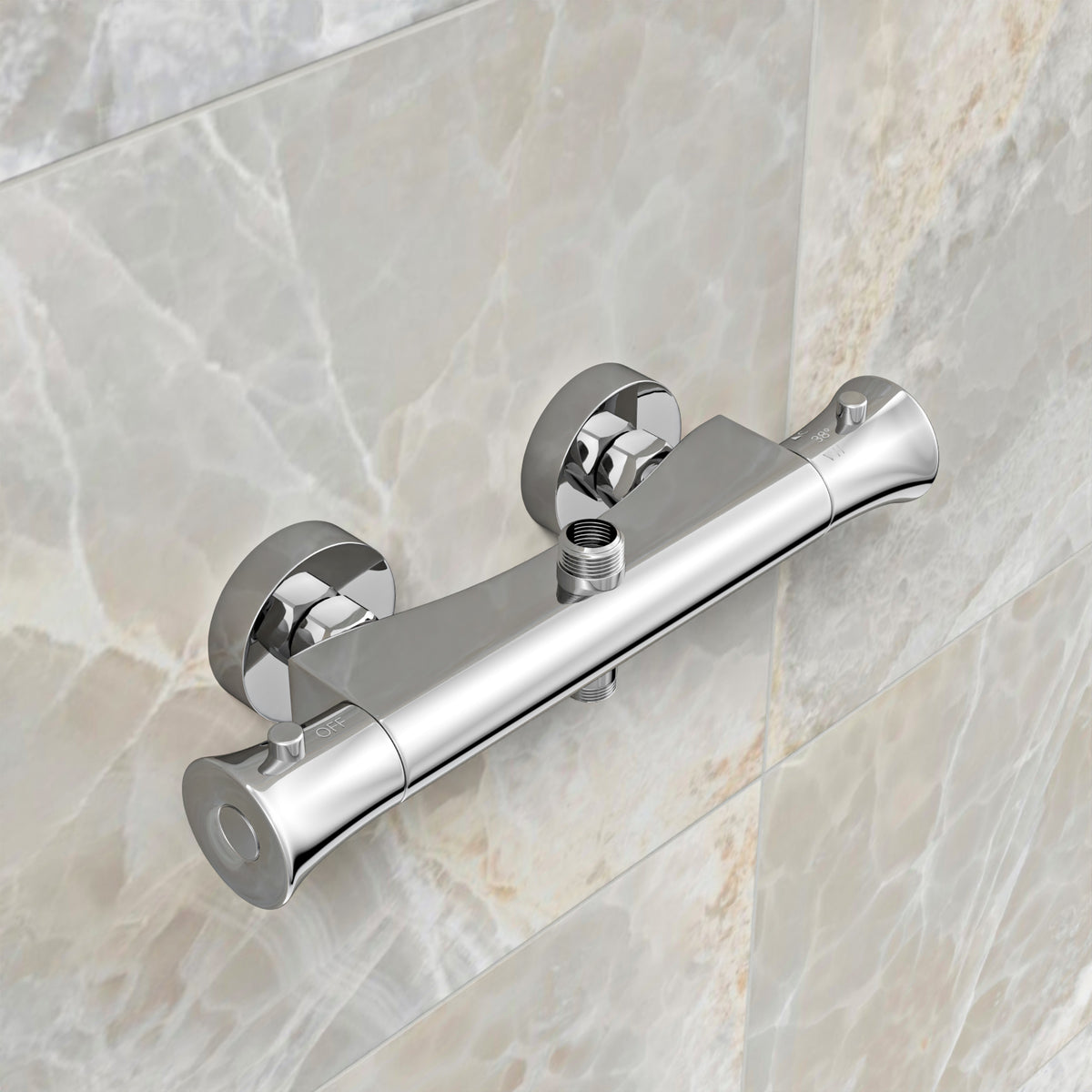 Modern Exposed Thermostatic Shower Mixer Bar Valve Chrome