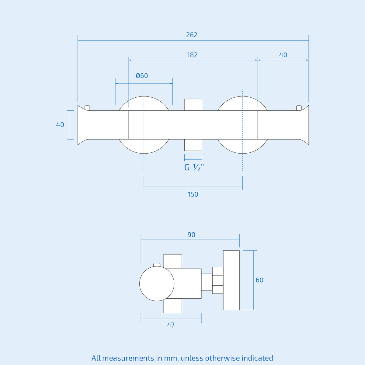 Modern Exposed Thermostatic Shower Mixer Bar Valve Chrome