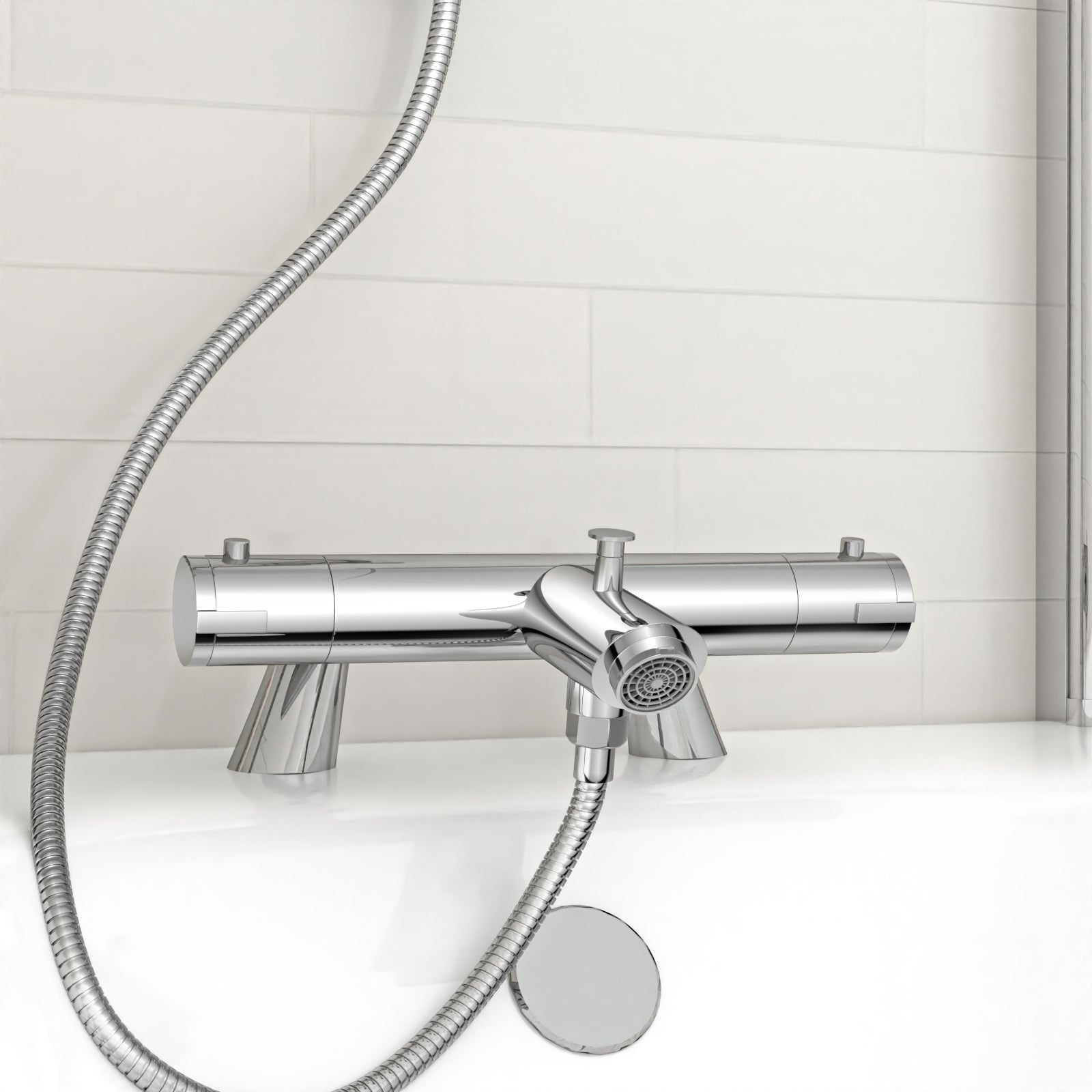 Chrome Exposed Bath Shower Mixer Tap Kit Set