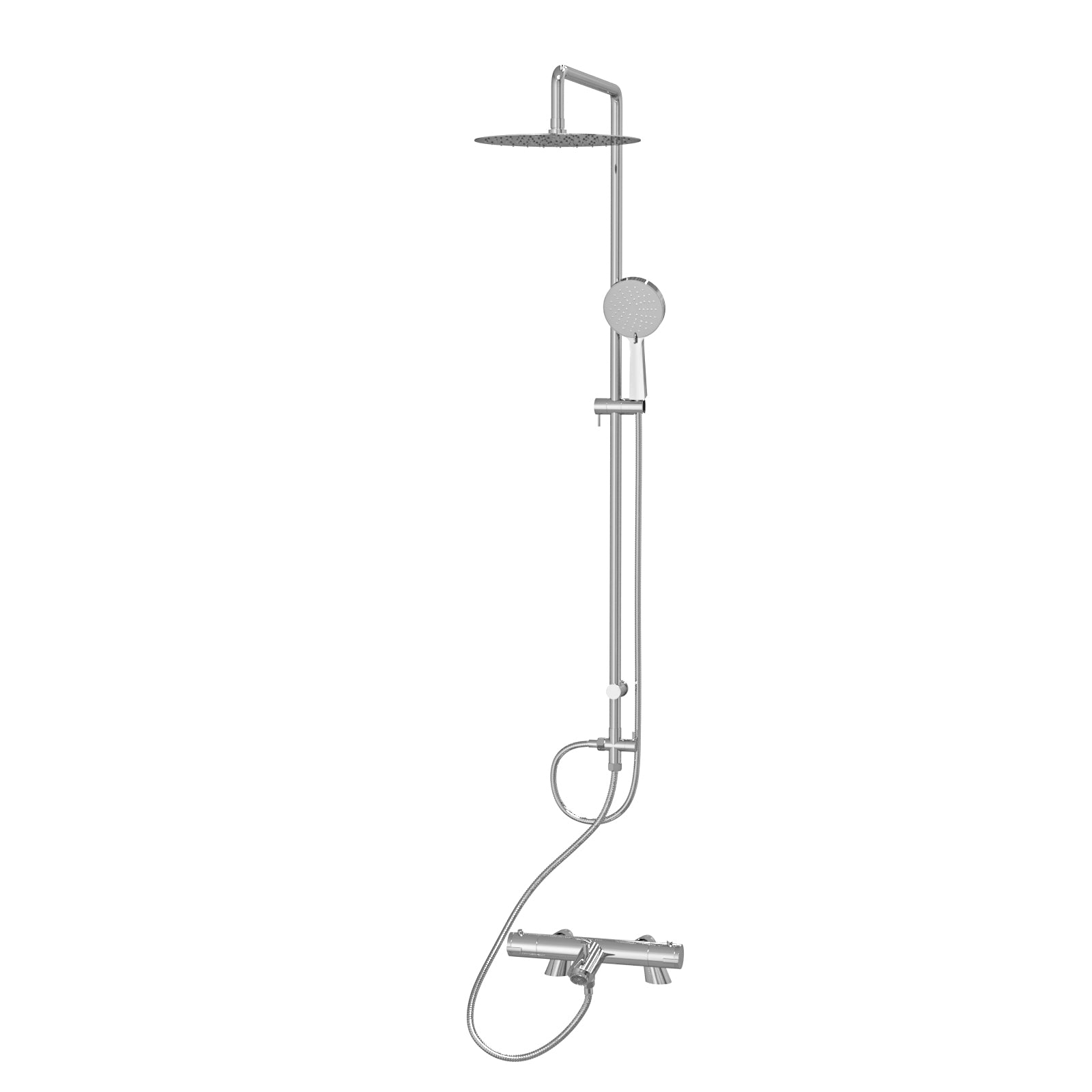 Chrome Modern Exposed Bath Shower Mixer Tap Kit Set & Handheld Shower