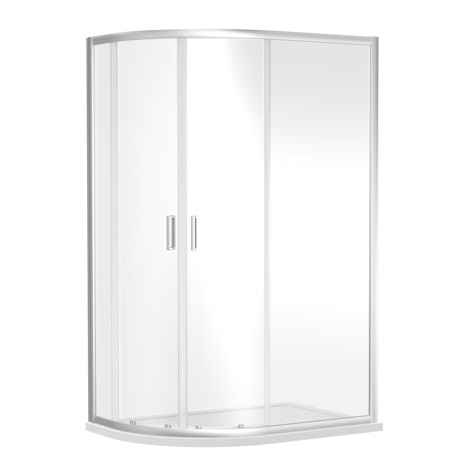 1200x800x1850mm Offset Quadrant Shower Enclosure - Chromed Frame