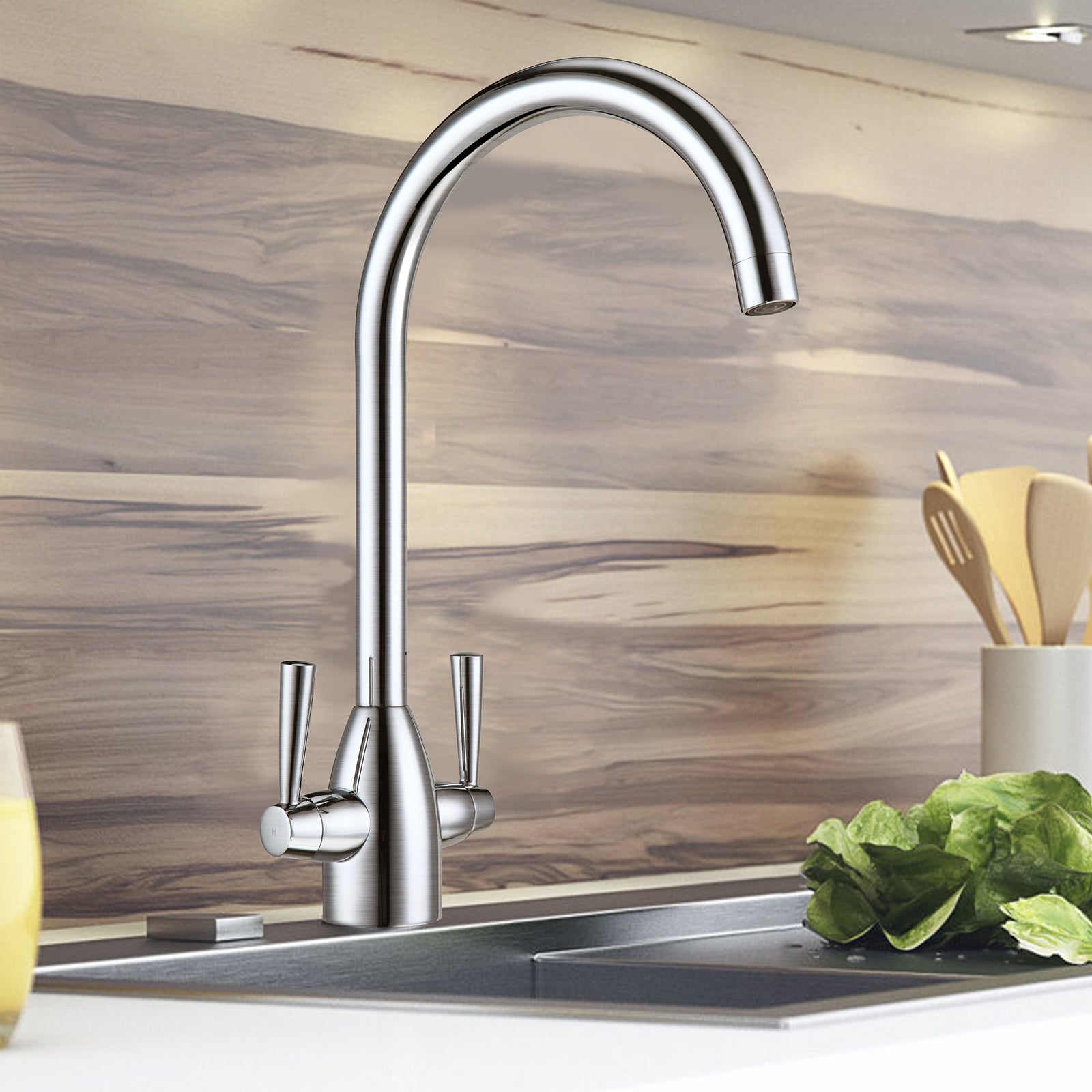 Valencia Swivel Sink Kitchen Mixer Tap Brushed Nickel