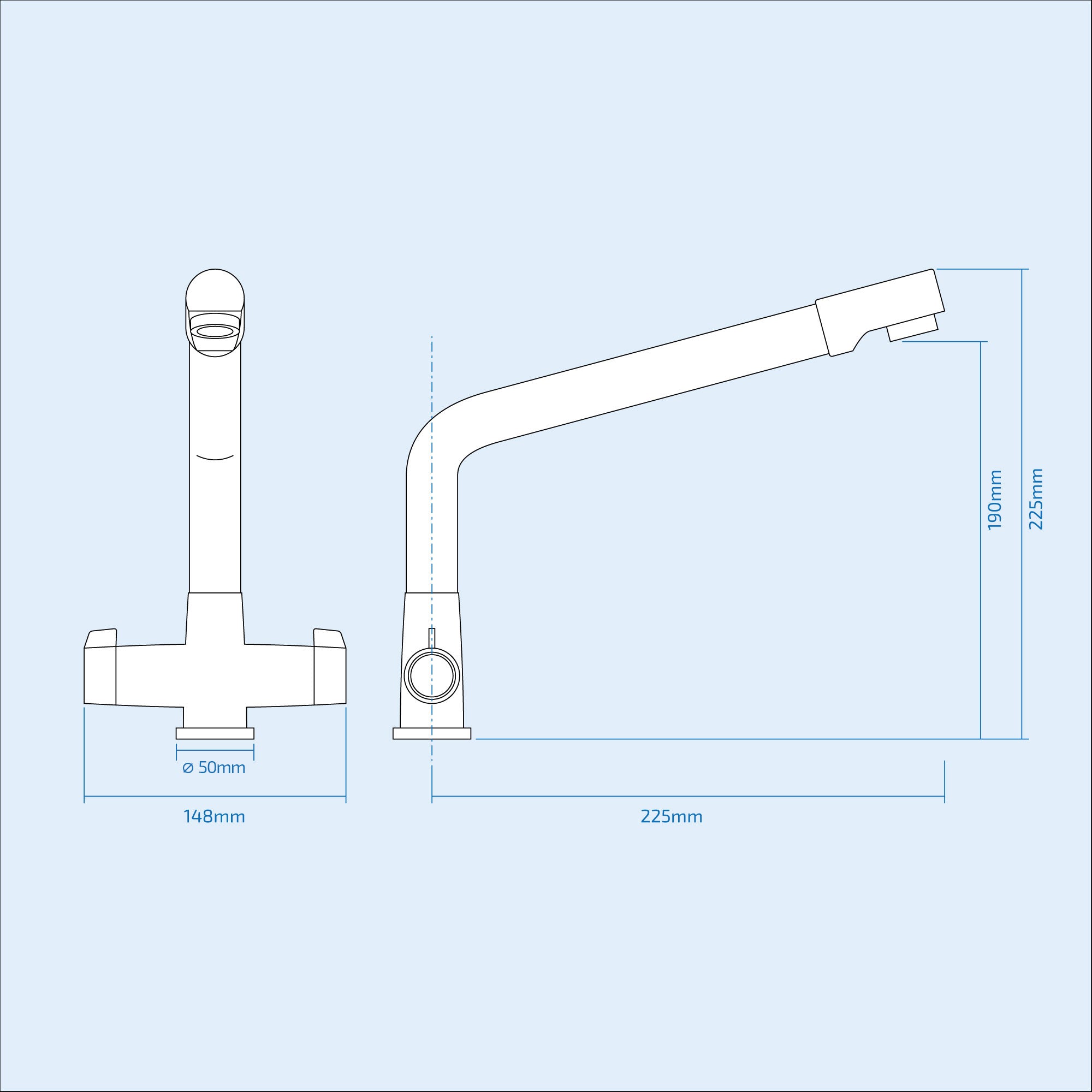 Olivia Twin Kitchen Sink Swivel Mixer Tap Chrome