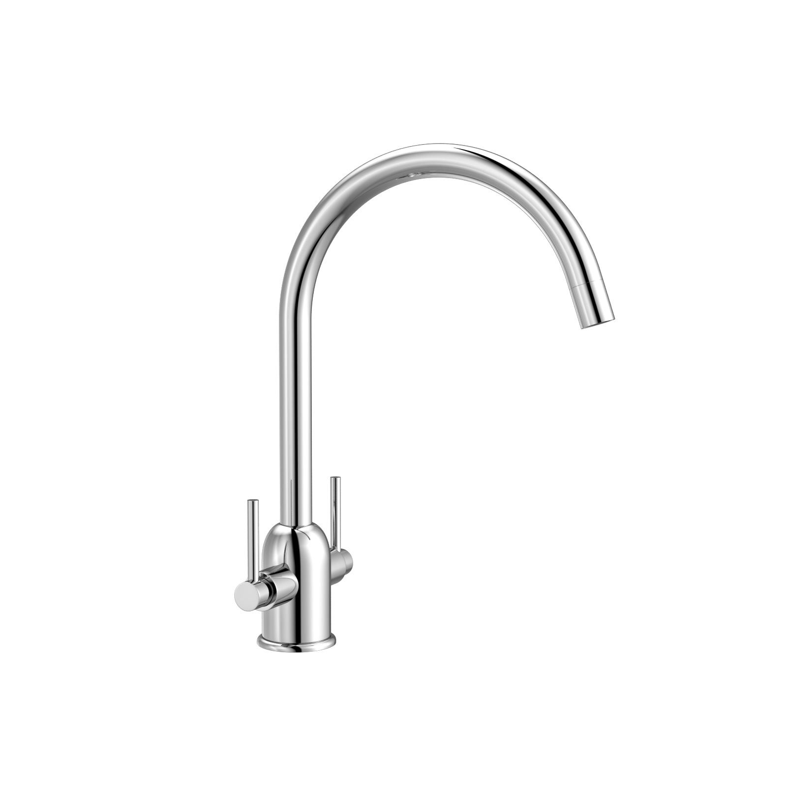 Kallion Twin Lever Chrome Swivel Kitchen Sink Mono Mixer Tap
