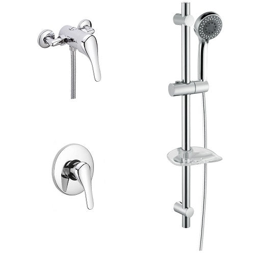 Dex Bath Shower Mixer + Slider Rail Kit