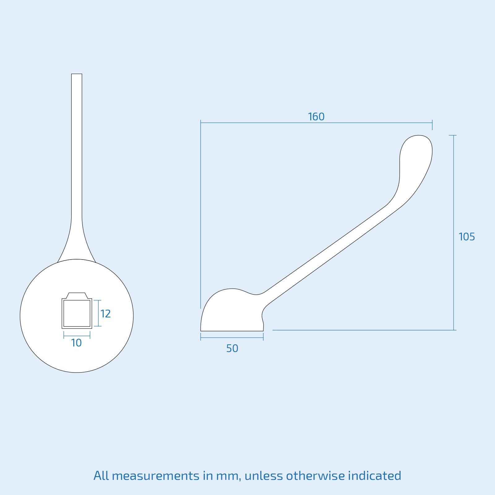 160mm Long Medical Lever Tap Handle