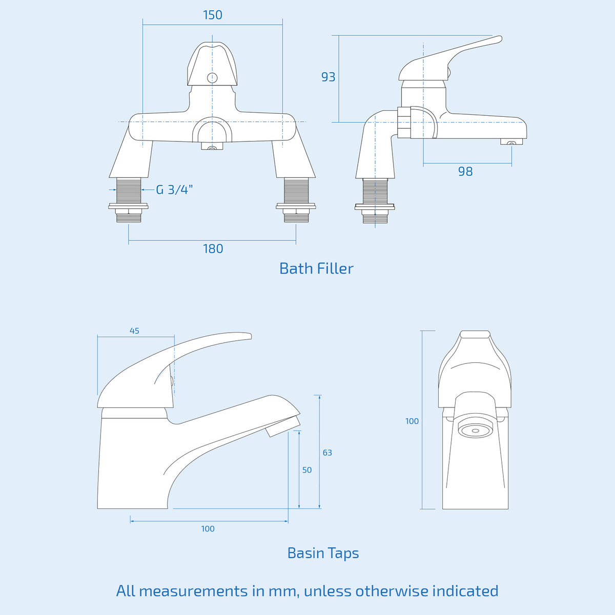 Bath Suite 1500mm Bathtub With Panel Vanity and Toilet With Bath Filler
