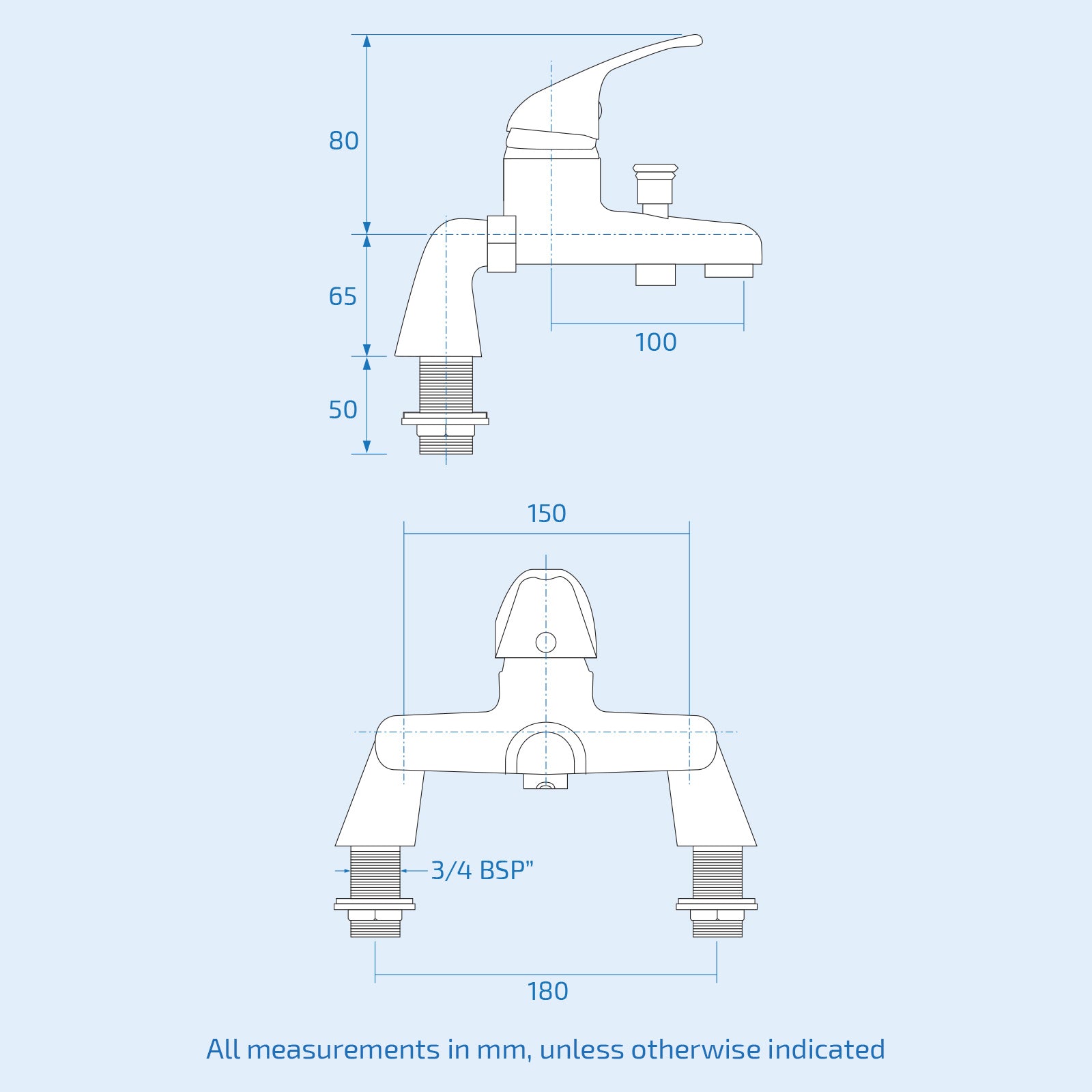 Studio Contemporary Chrome Set Of Basin Mono Mixer Tap & Bath Shower Mixer Tap