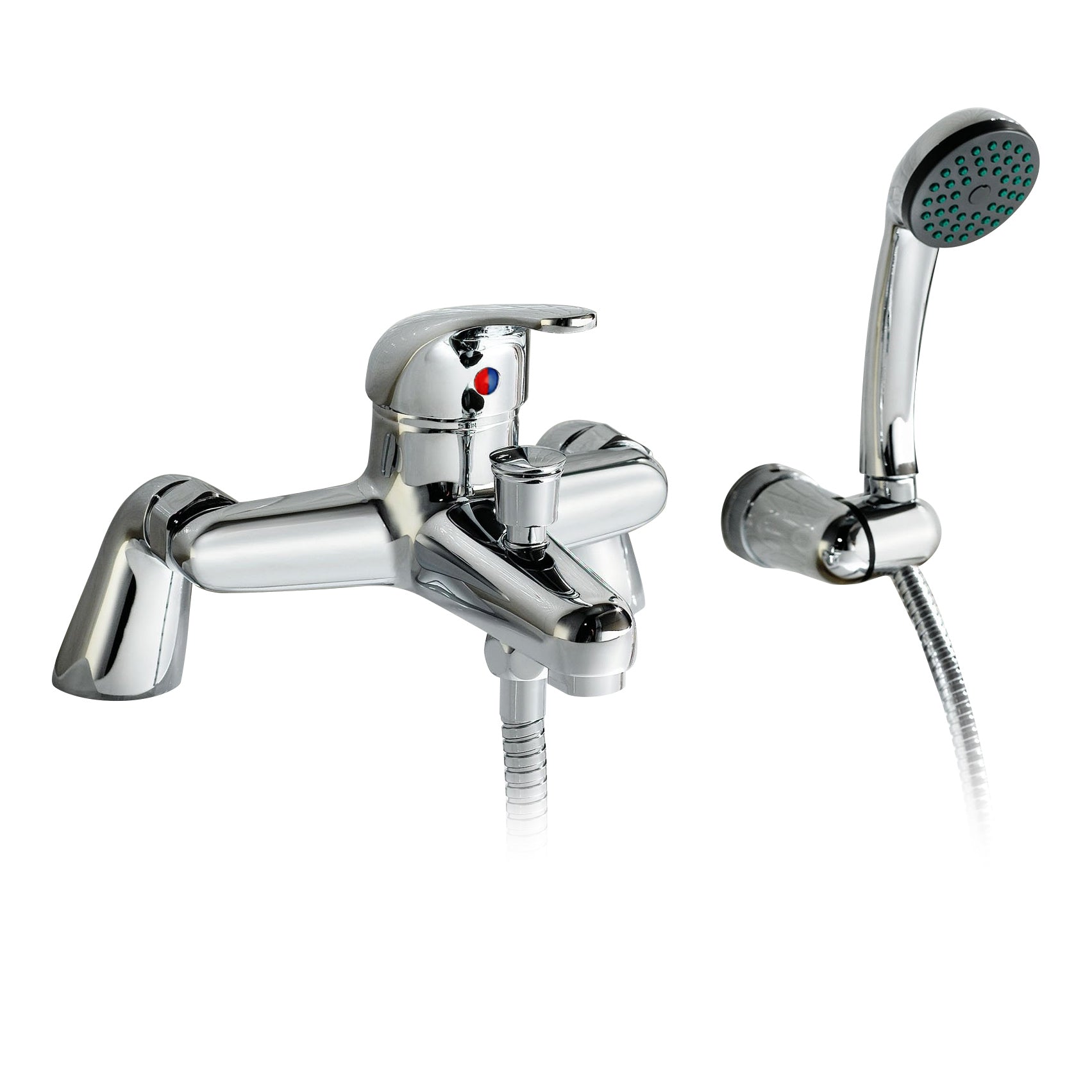 Studio Contemporary Chrome Set Of Basin Mono Mixer Tap & Bath Shower Mixer Tap