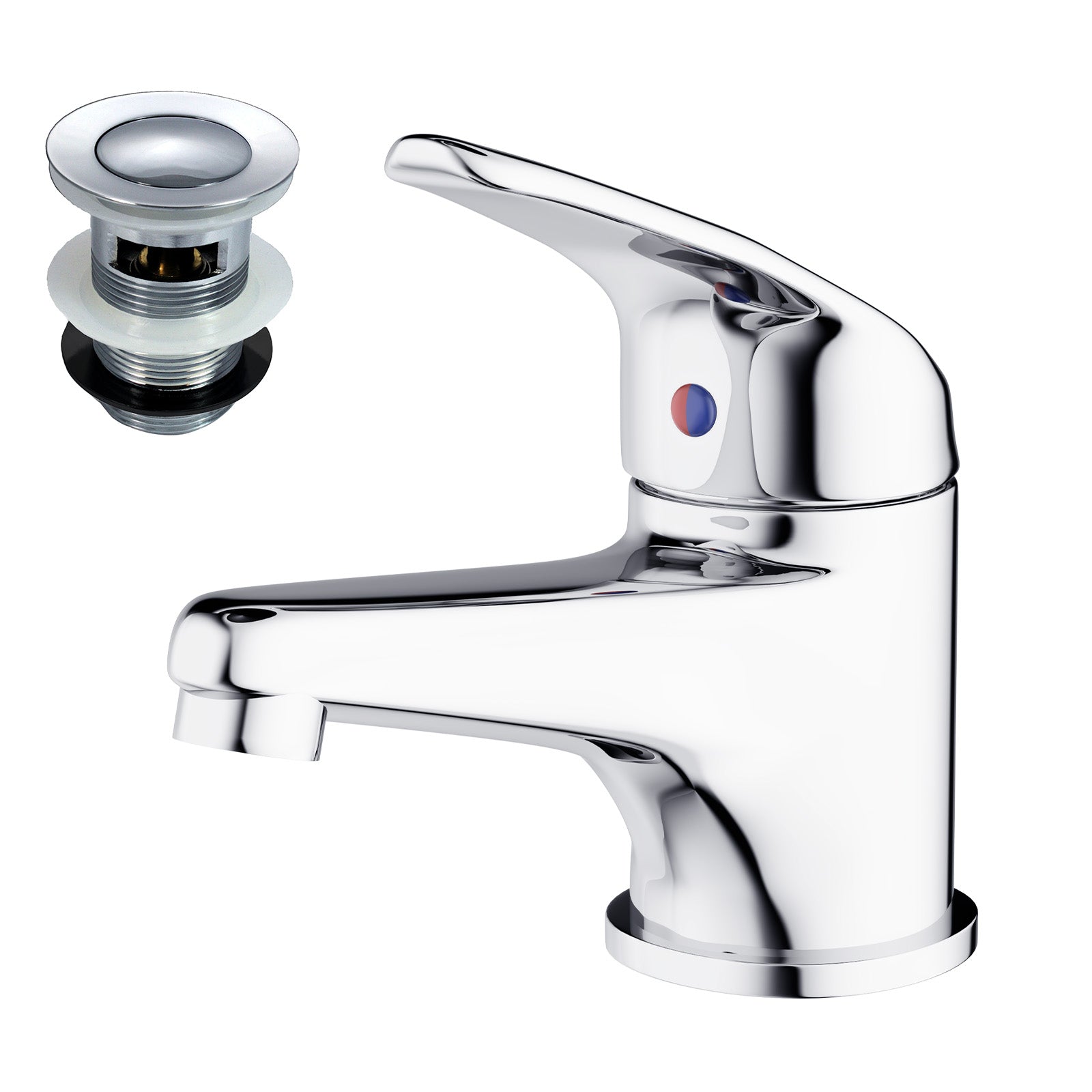 Studio Modern Chrome Basin Mono Mixer Tap & Waste