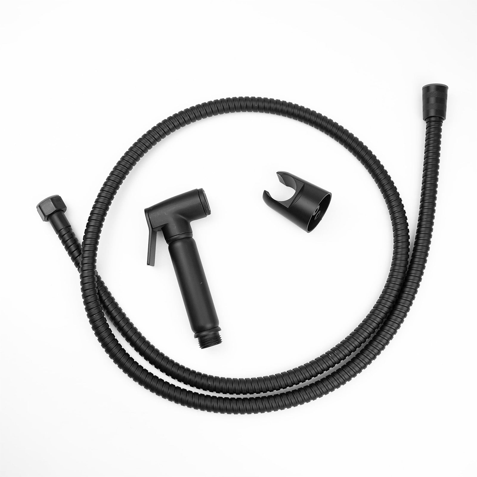 Laxton Solid Brass Toilet Douche Shower Spray Kit, Holder & Hose Matte Black