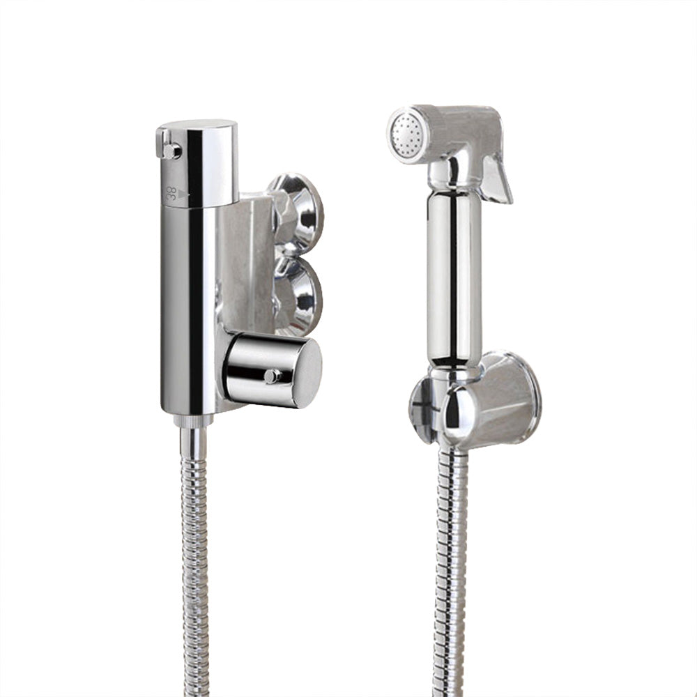 Eva Chrome Bidet Douche & Mini Thermostatic Bar Valve Spray Kit Muslim Shataff