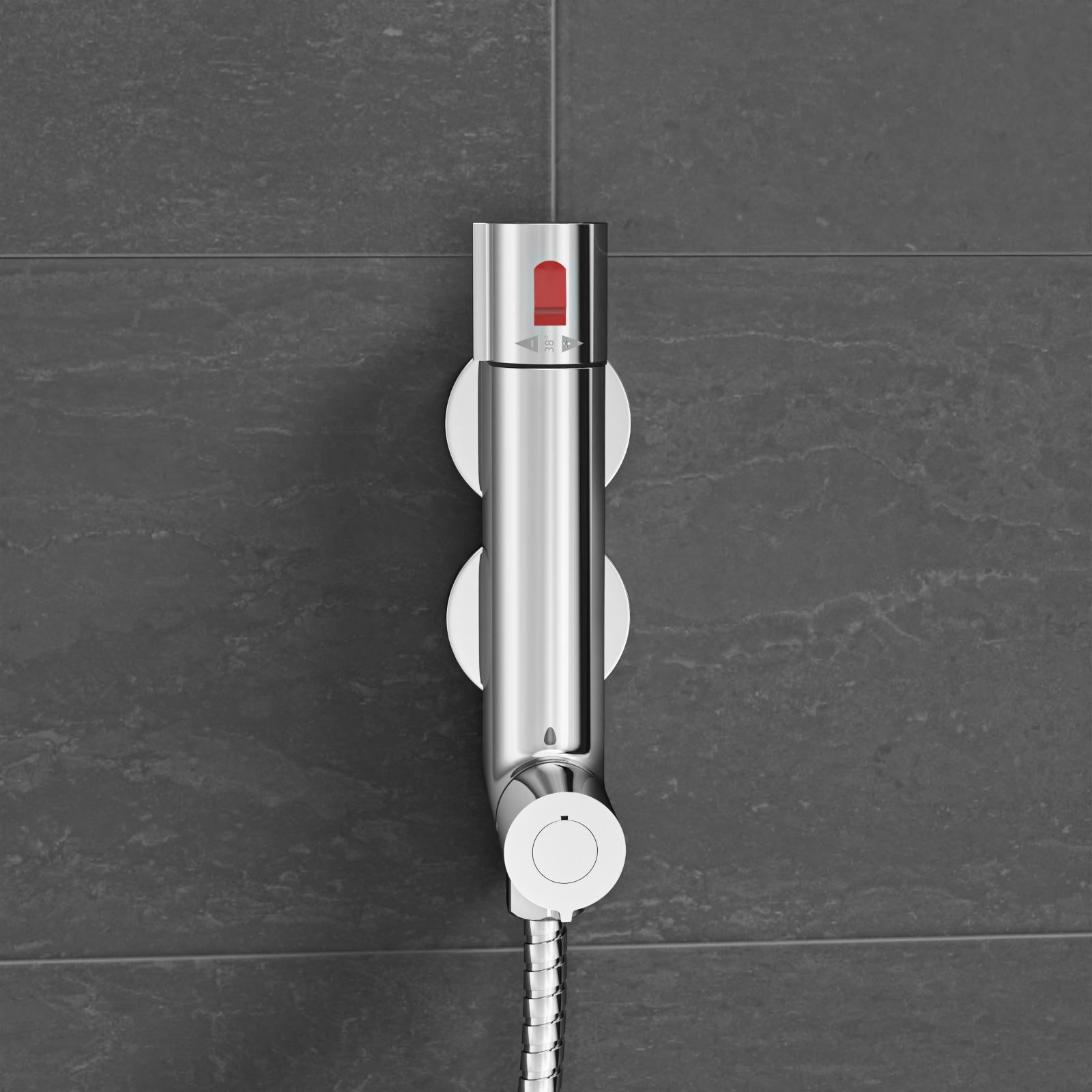 Rosa Modern Chrome Thermostatic Bar Mixer Shower Valve Round 1/2" Top Outlet