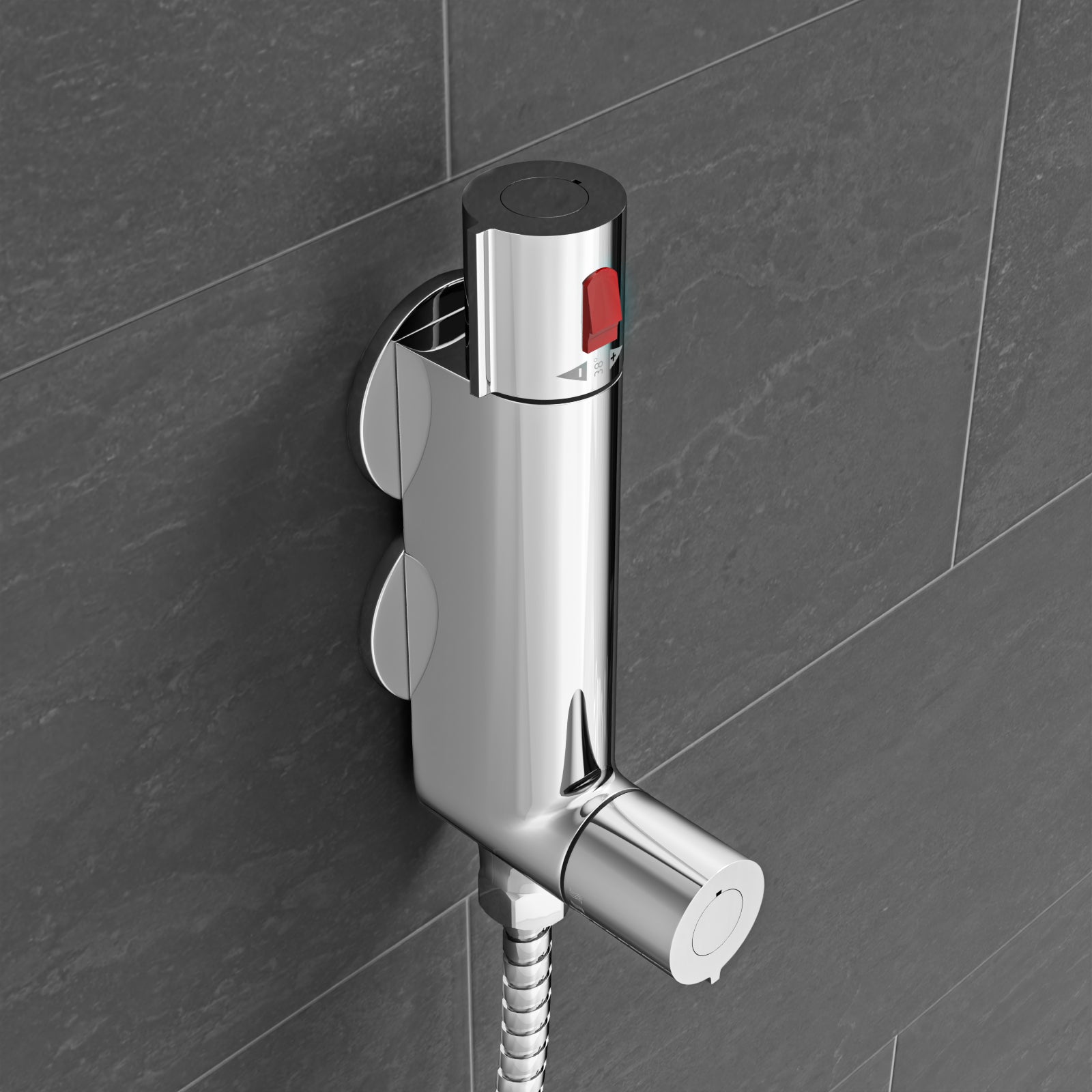 Rosa Modern Chrome Thermostatic Bar Mixer Shower Valve Round 1/2" Top Outlet