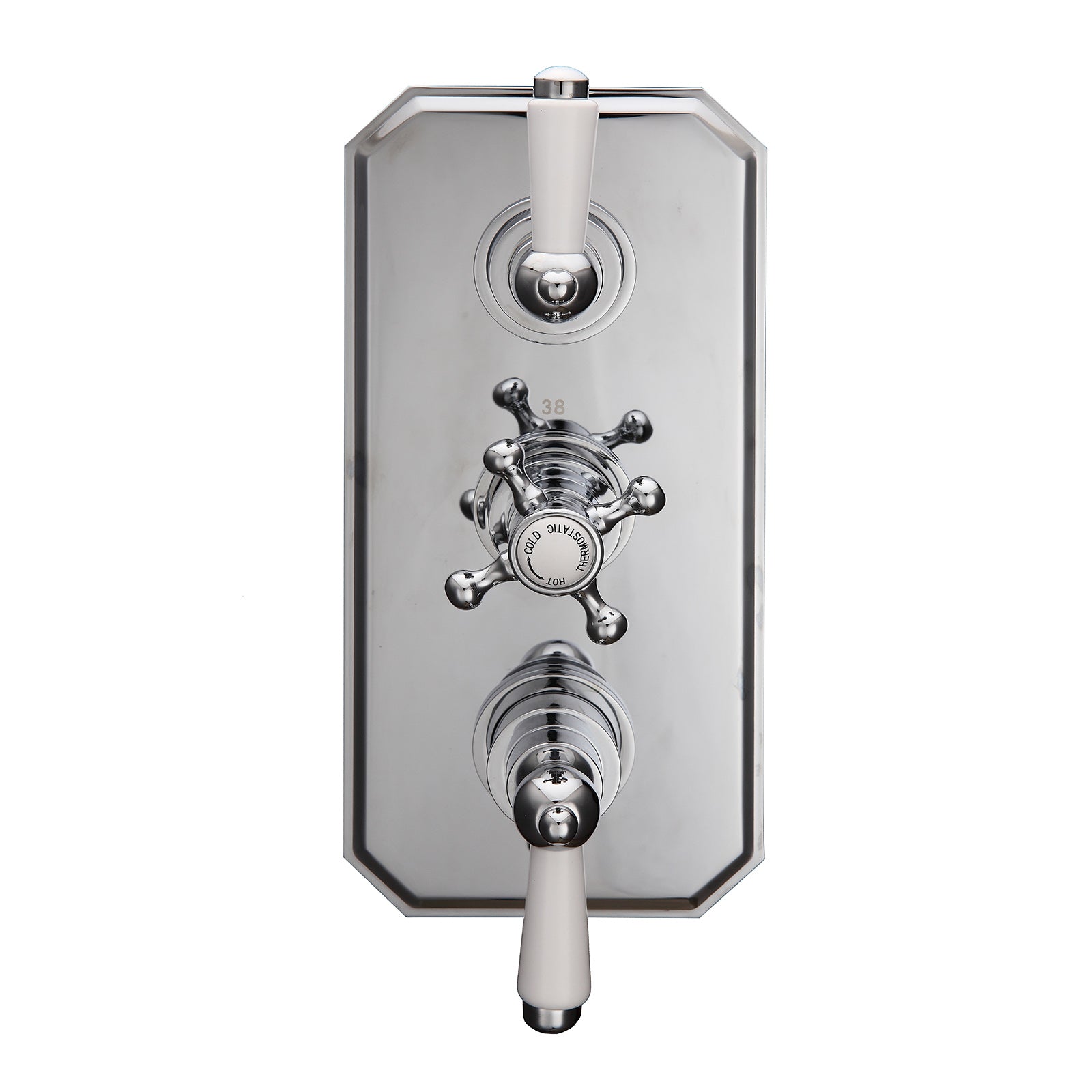 Traditional 3 Dial 2 Way Concealed Thermostatic Shower Valve Brass Chrome