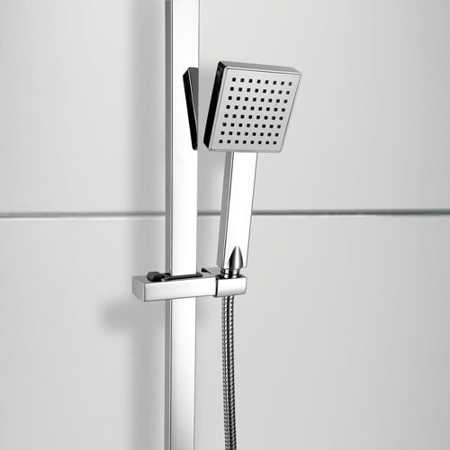 Amana Premium Square Chrome Dual Control Thermostatic Shower Rail kit