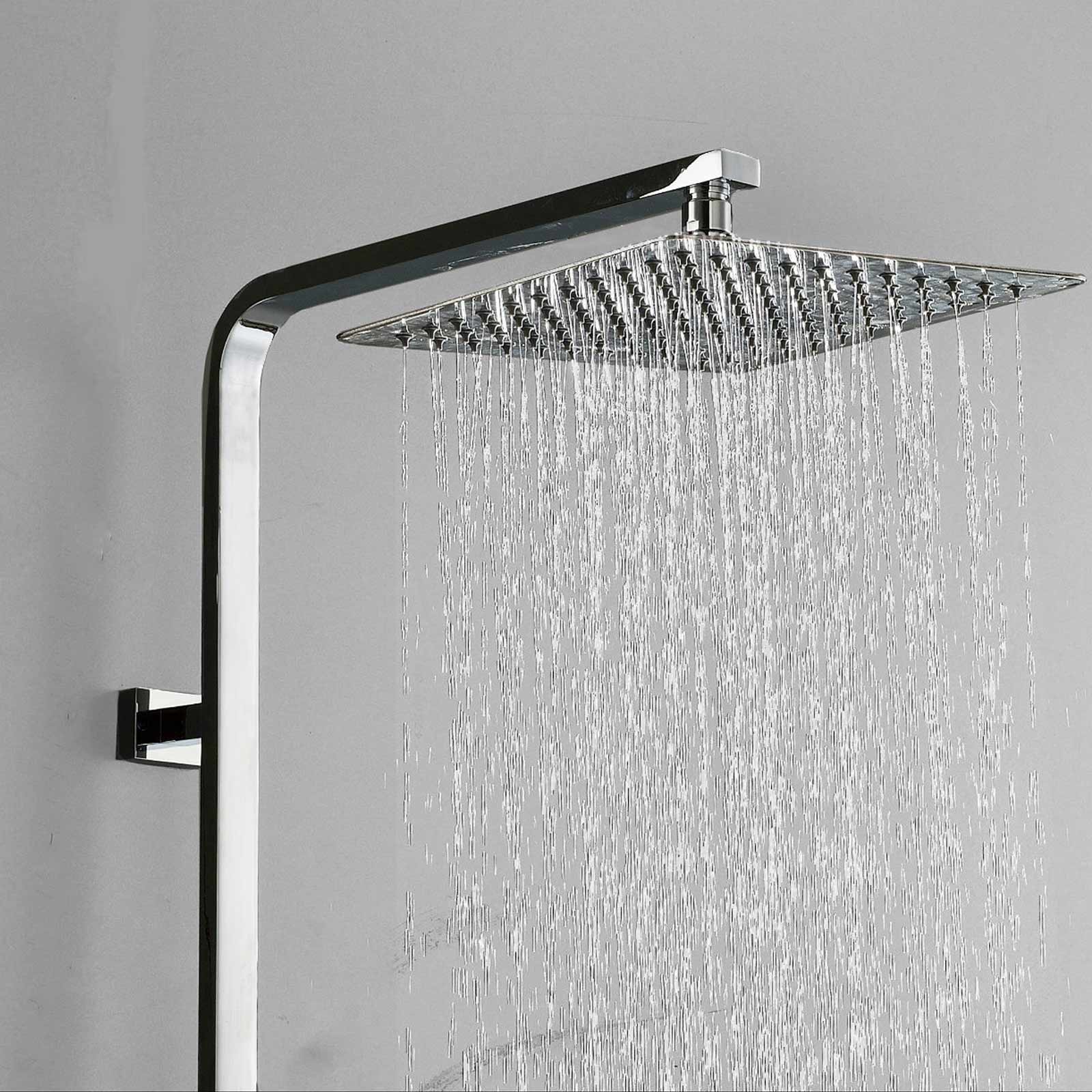 Amana Premium Square Chrome Dual Control Thermostatic Shower Rail kit