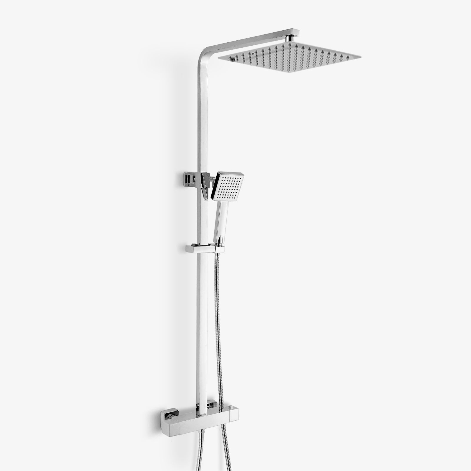 Amana Premium Square Chrome Dual Control Thermostatic Shower Rail kit