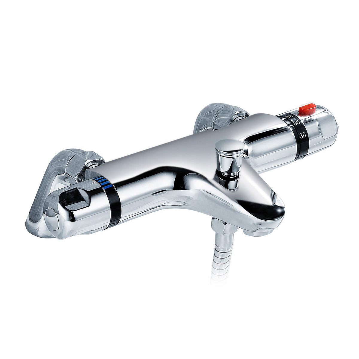 Modern Deck Mounted Chrome Thermostatic Bath Shower Mixer Tap
