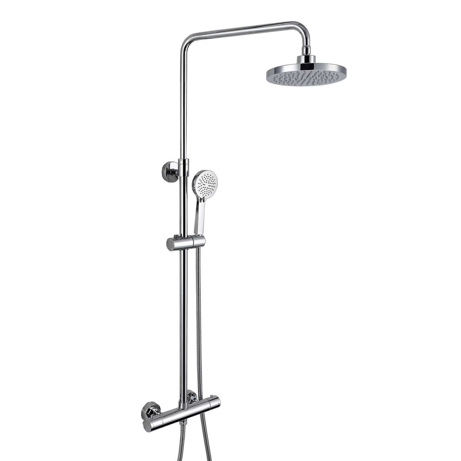 Modern Round Thermostatic Wall Mounted Dual Control Riser Shower Mixer