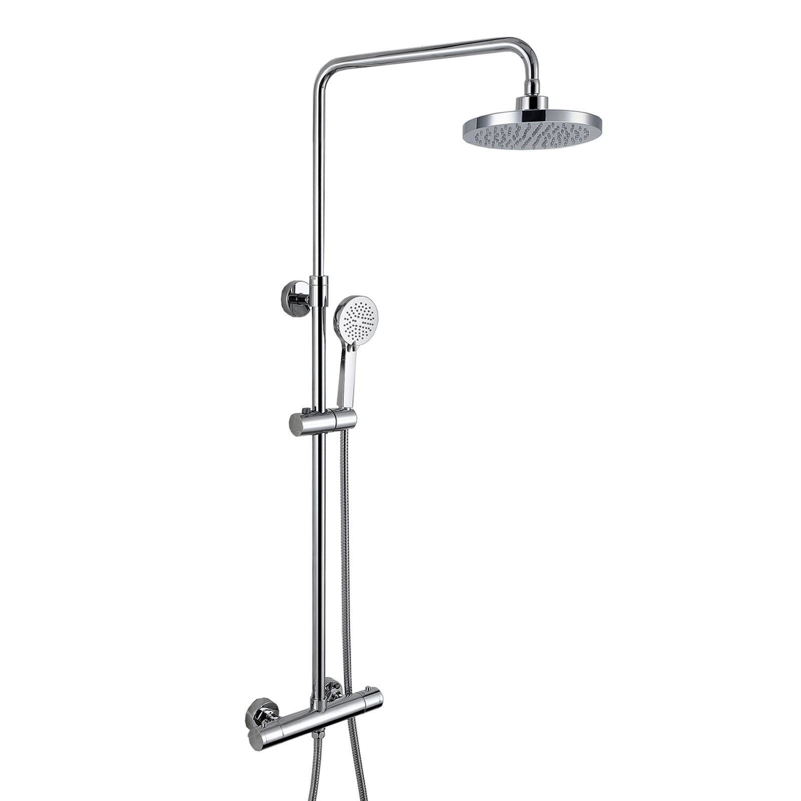 Premier Exposed Led Round Thermostatic Mixer Shower Valve Tap Chrome Bathroom