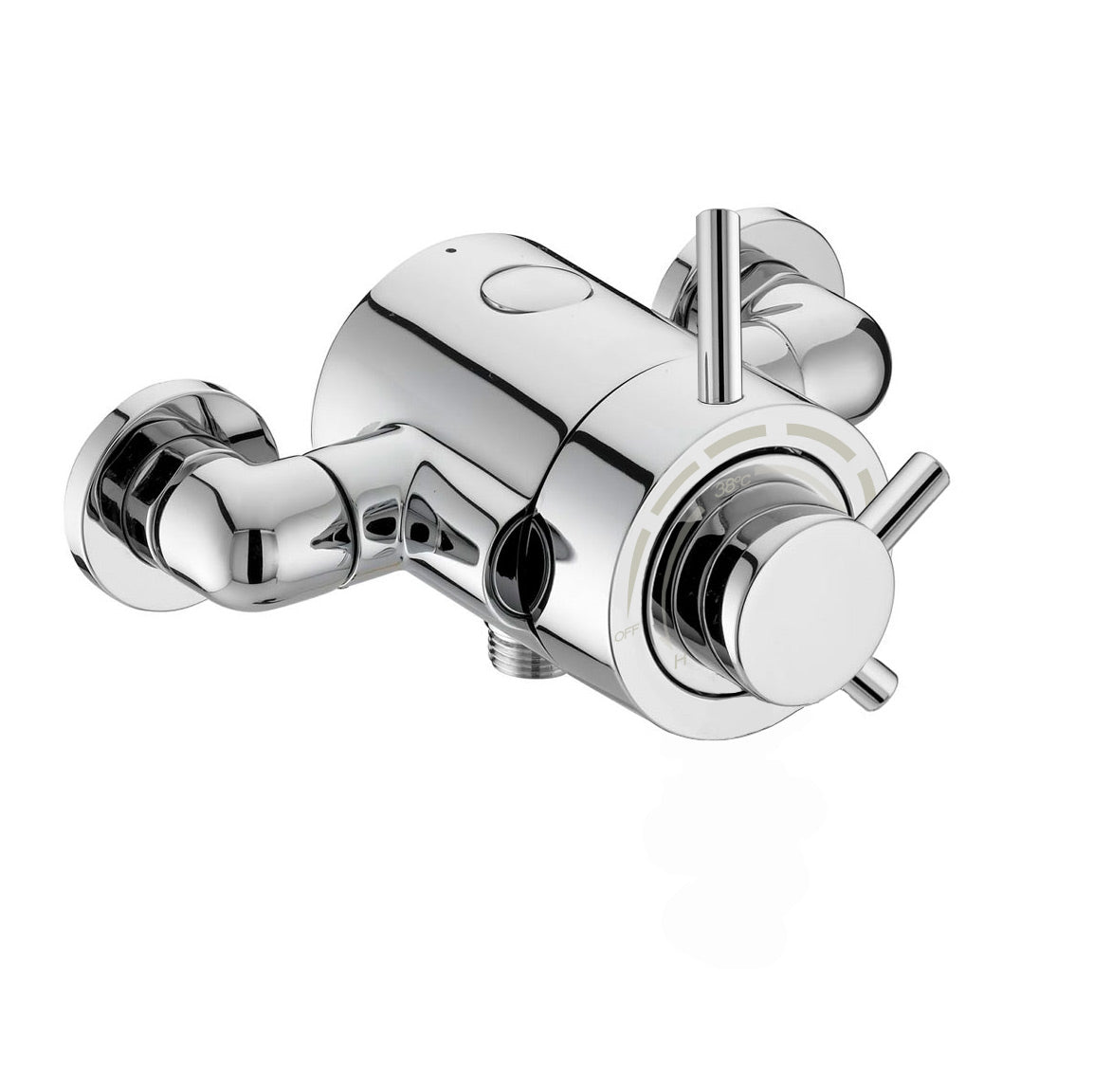 Emso Round Exposed Thermostatic Shower Valve With Bottom Outlet