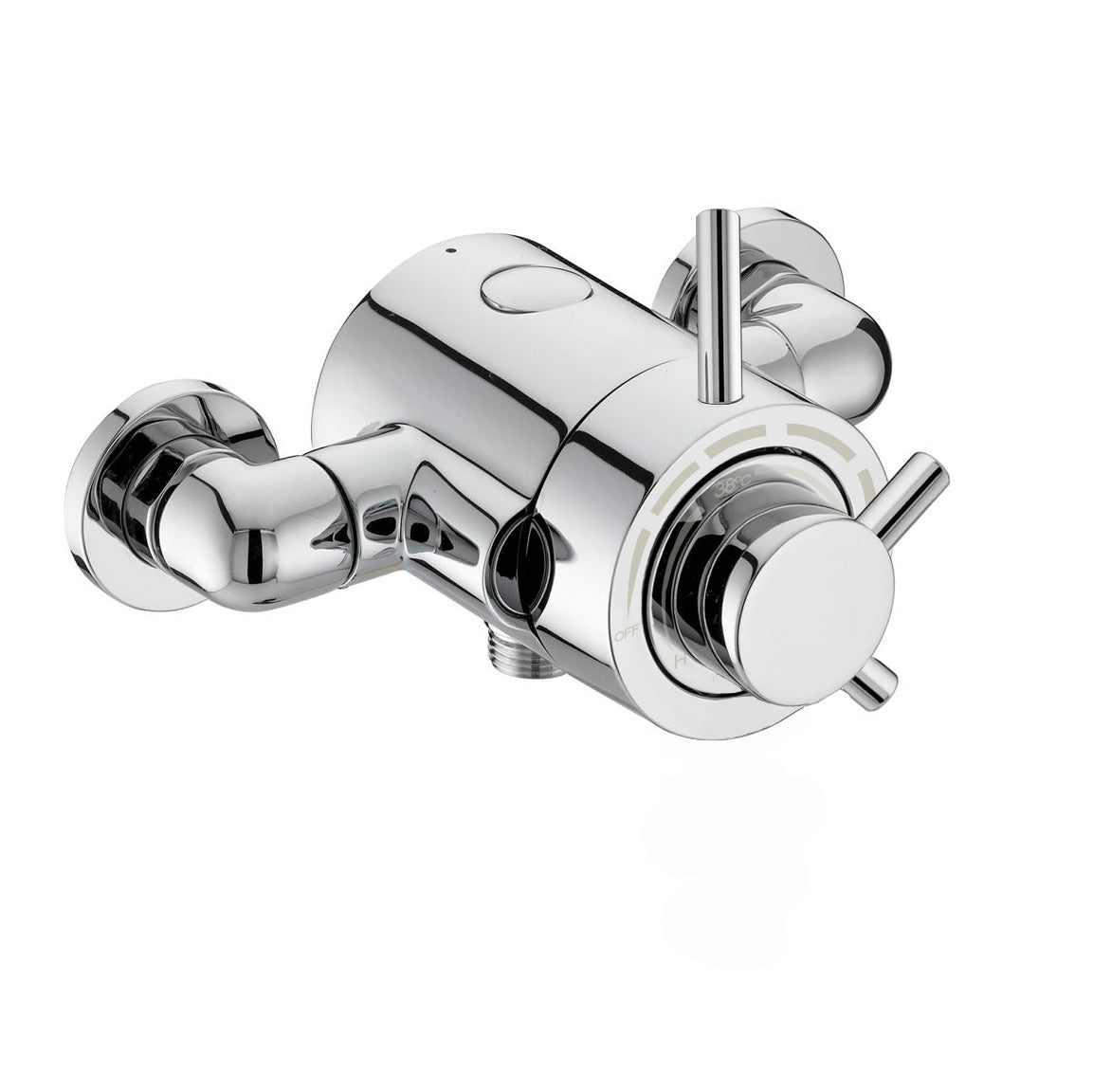 Emso Round Exposed Chrome Thermostatic Shower Valve, Slider Rail & Handset Kit