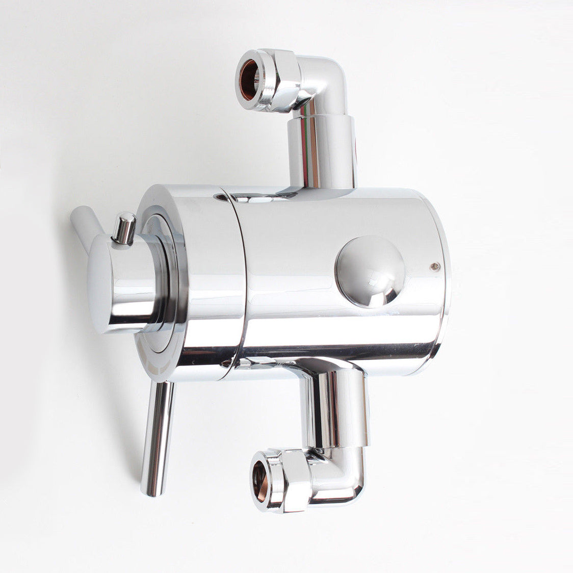 Emso Round Exposed Thermostatic Shower Valve With Bottom Outlet