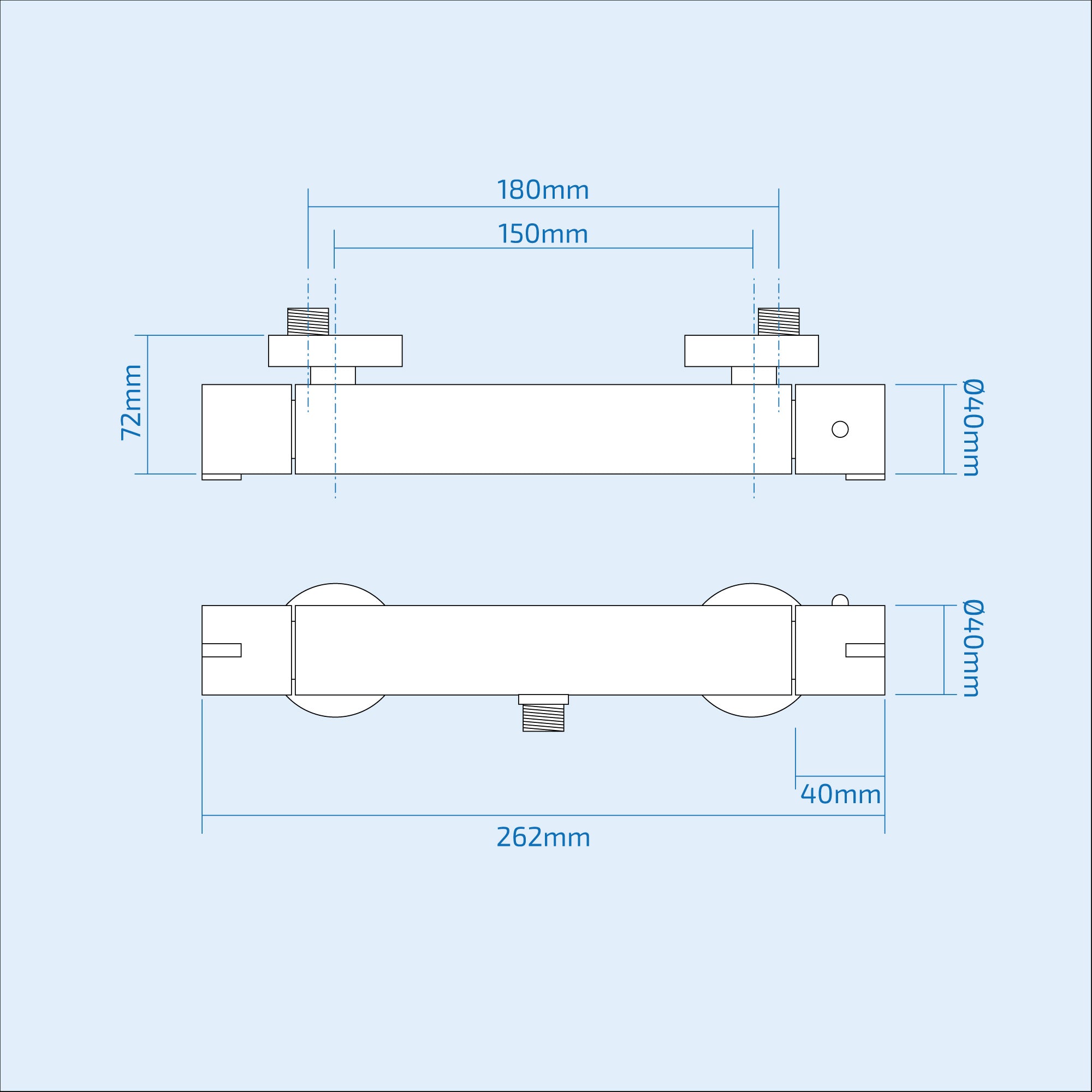 Parka Thermostatic Slider Rail Bar Shower Mixer Valve + Slider Rail Kit