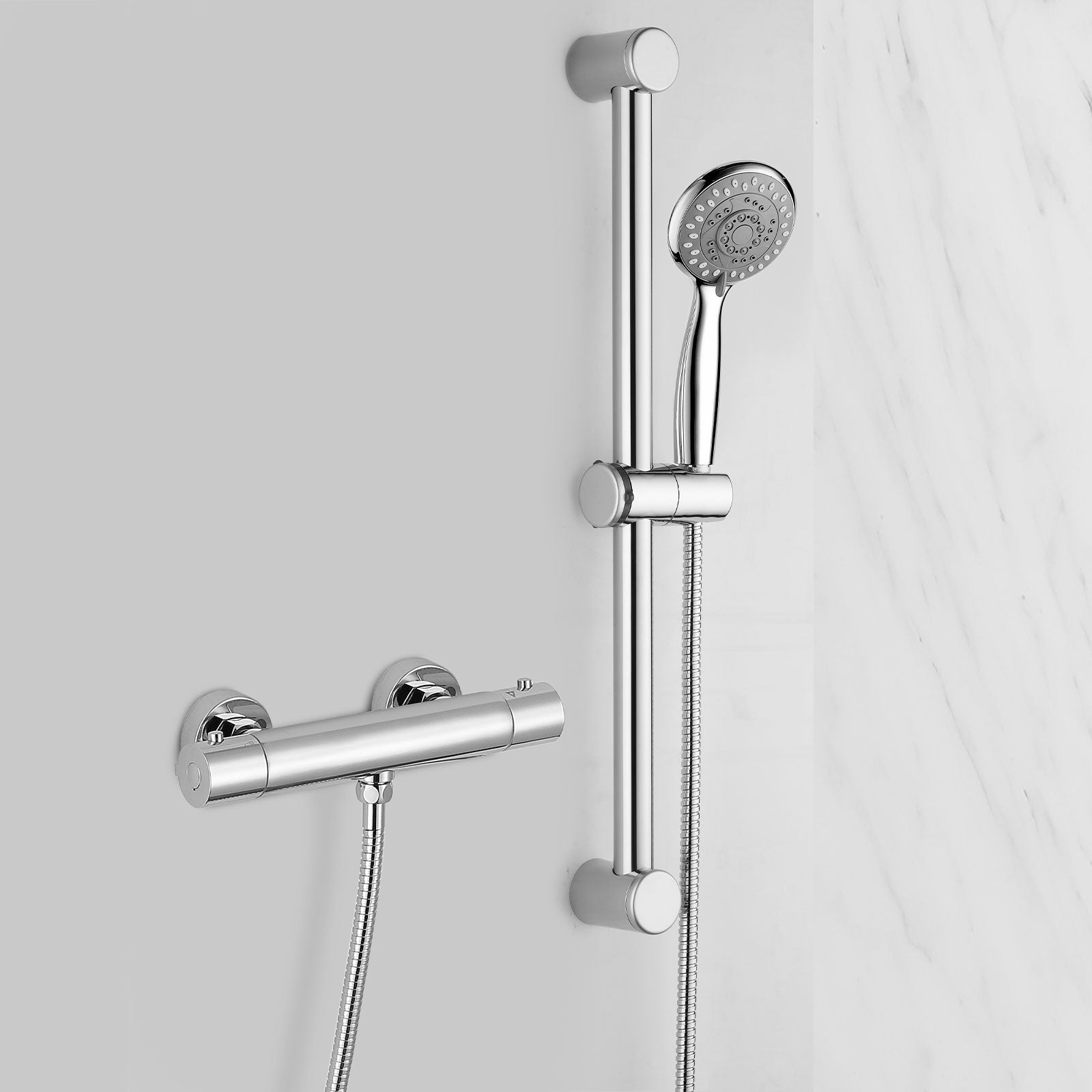 Parka Thermostatic Slider Rail Bar Shower Mixer Valve + Slider Rail Kit