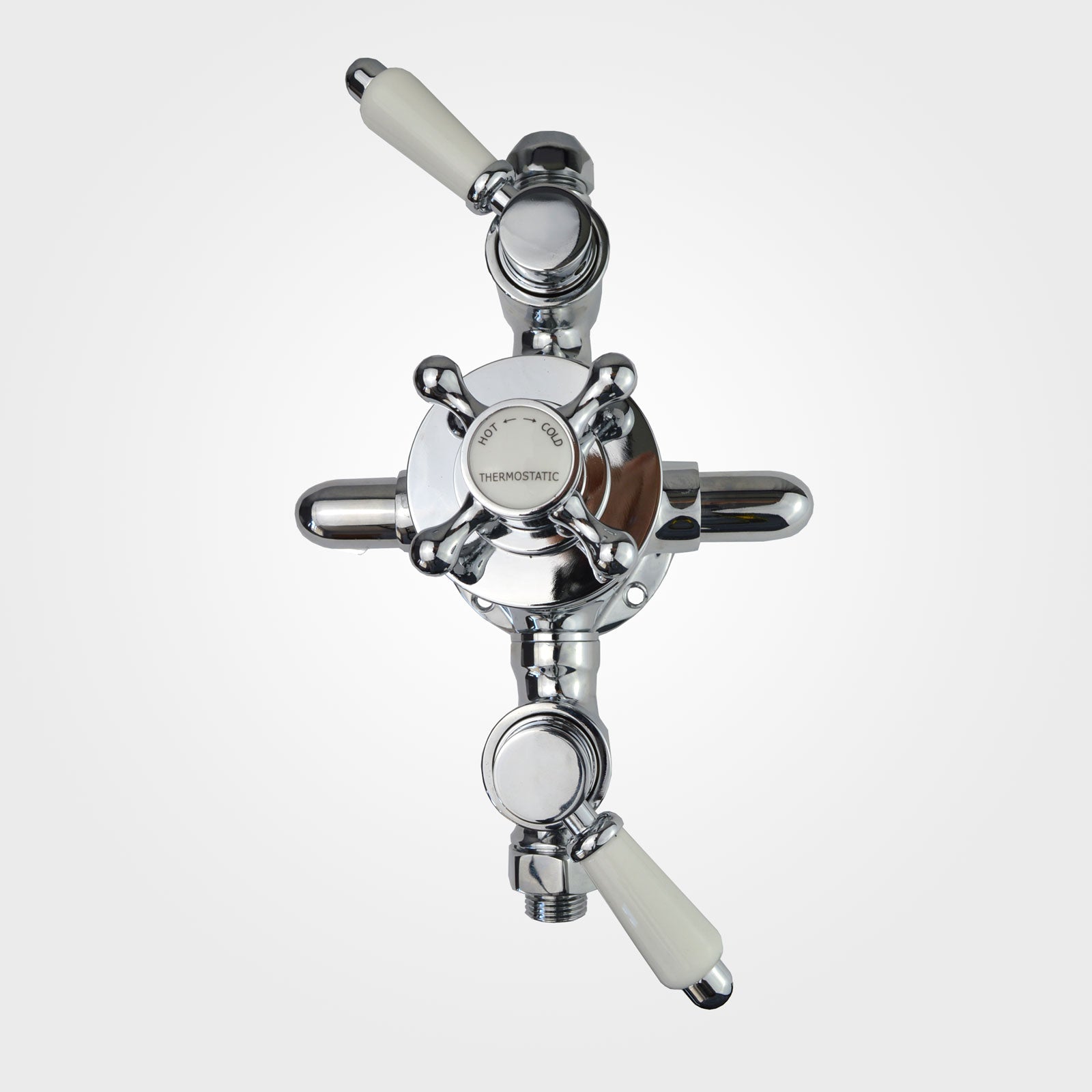 Traditional Victorian Thermostatic 8” Shower Valve With Brass Slider Rail