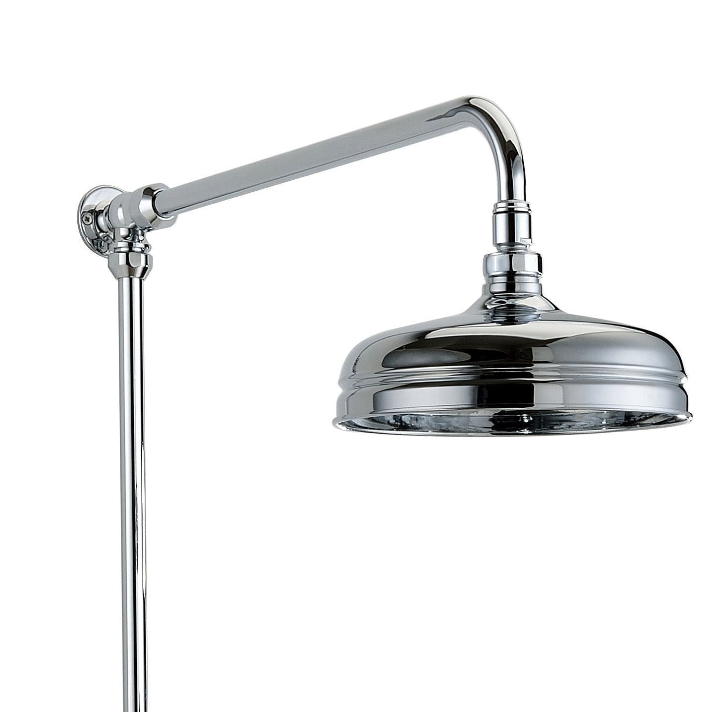 Traditional Victorian Thermostatic 8” Shower Valve With Brass Slider Rail