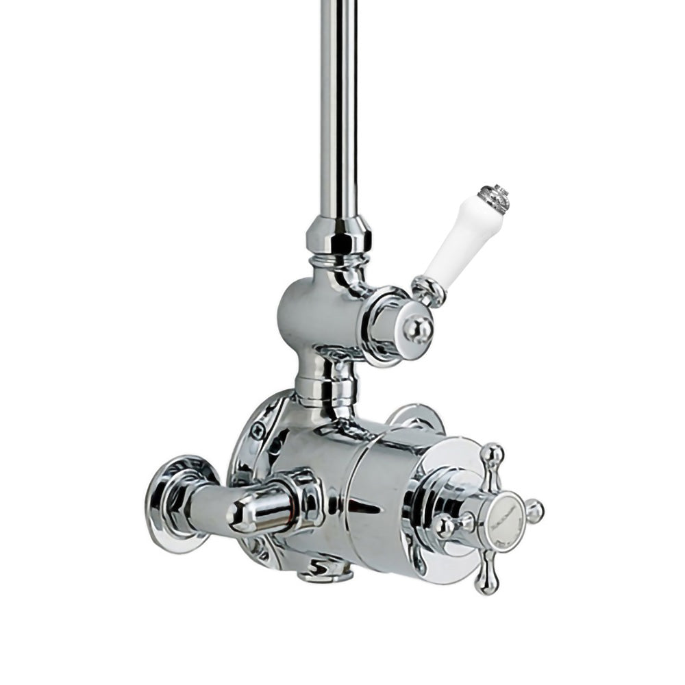 Tenix One Way 8" Traditional Thermostatic Shower Valve With Brass Slider Rail