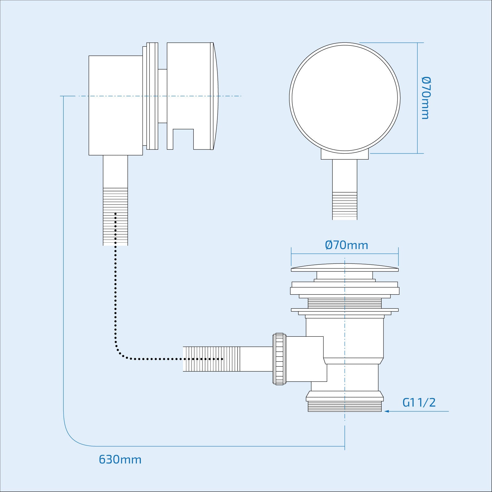 Arke Square Waterfall Bath Filler Tap