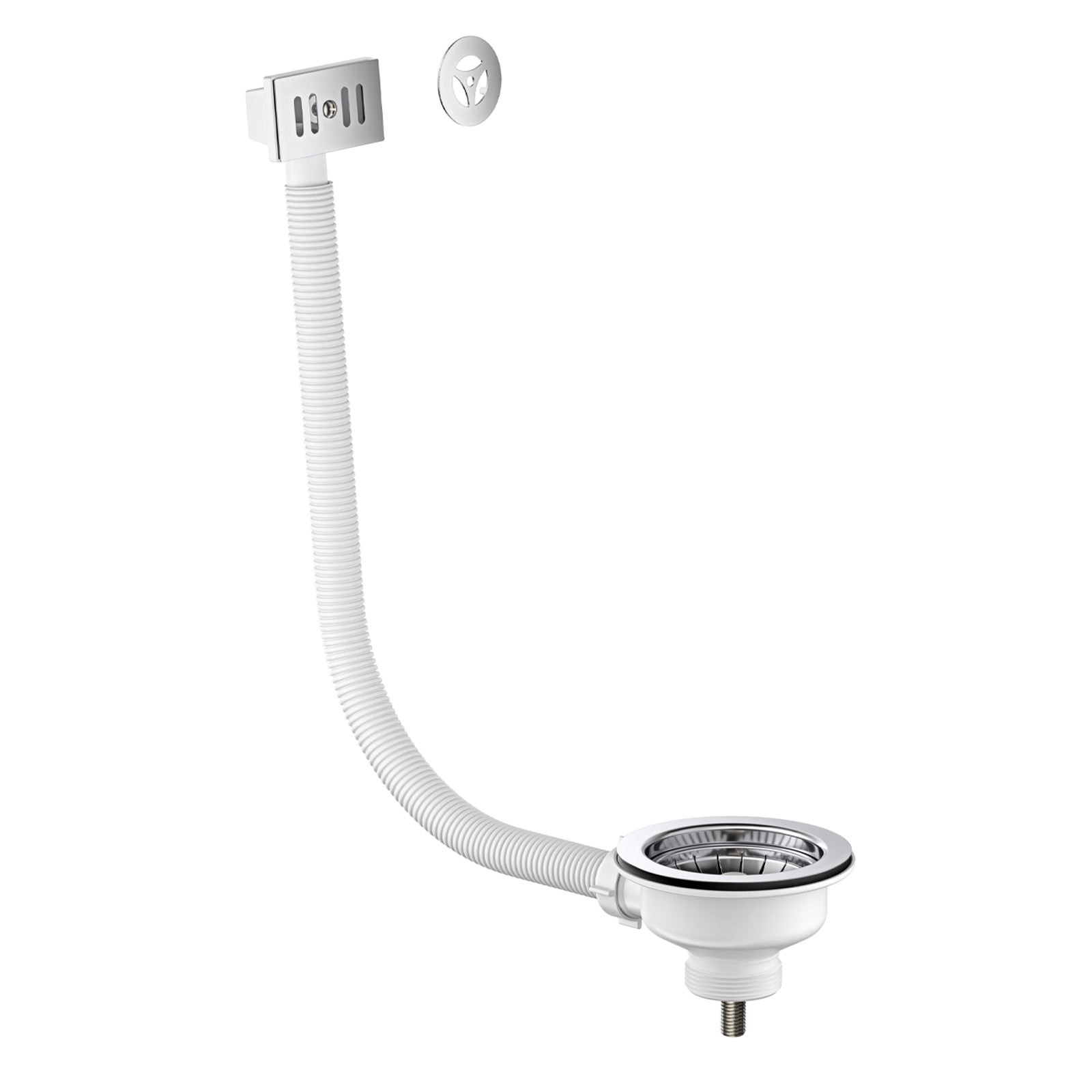 Kitchen Basin Waste with Overflow - Chrome