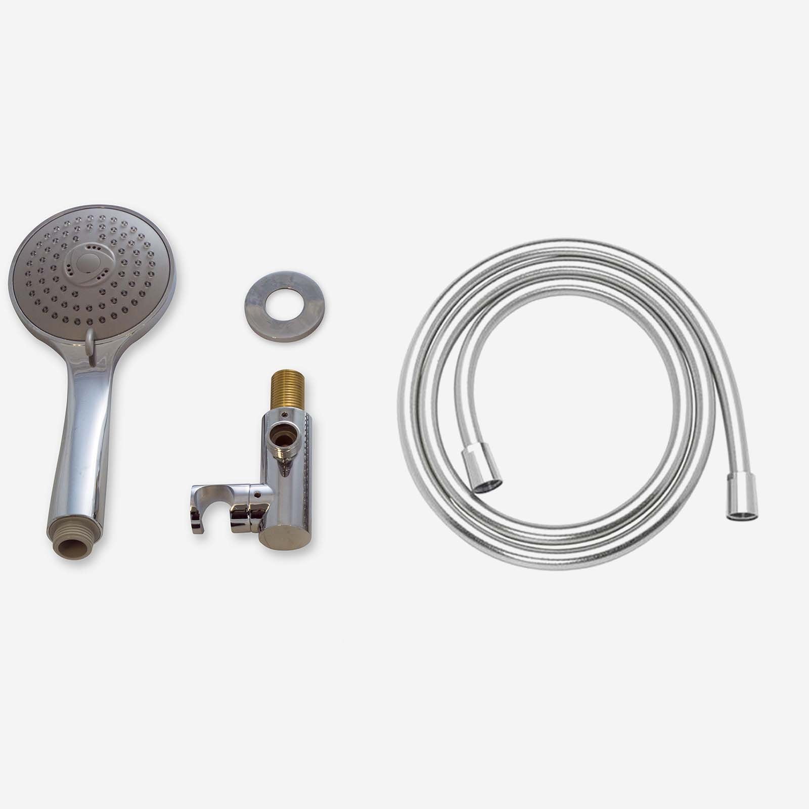 Beechwood Complete Shower Kit Set Inc. 3 Mode Handset+ 1.5m Hose+ Fixed Adjustable Outlet Bracket