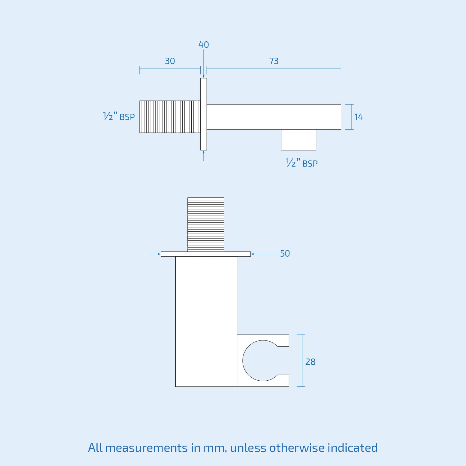 Square Solid Brass Bathroom Wall Mounted Outlet With Shower Handset Holder Chrome