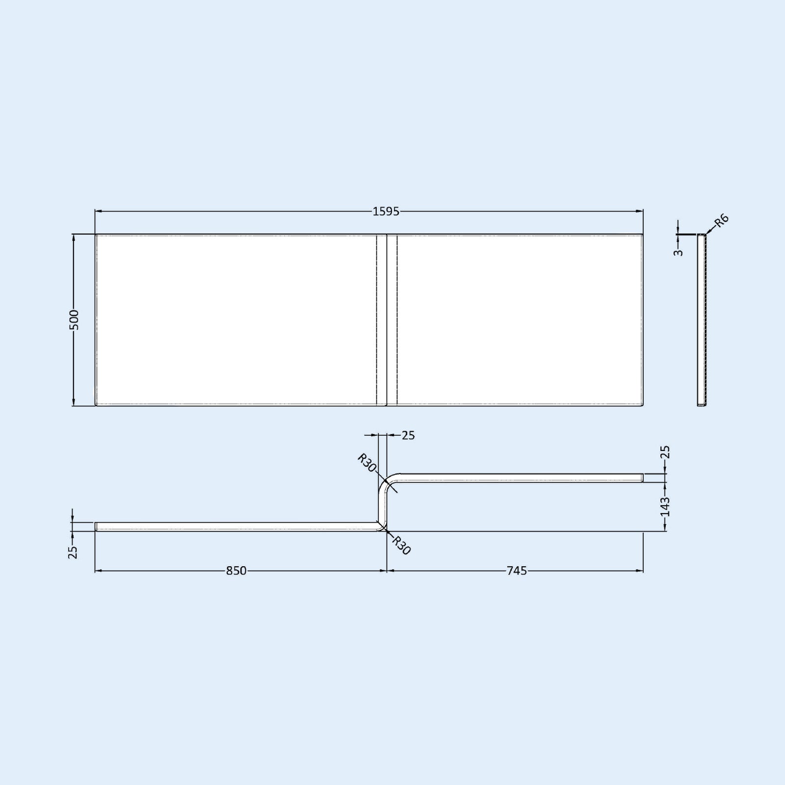 1600mm RH L Shaped Bathroom Suite, Front Panel & Screen With Vanity & Toilet