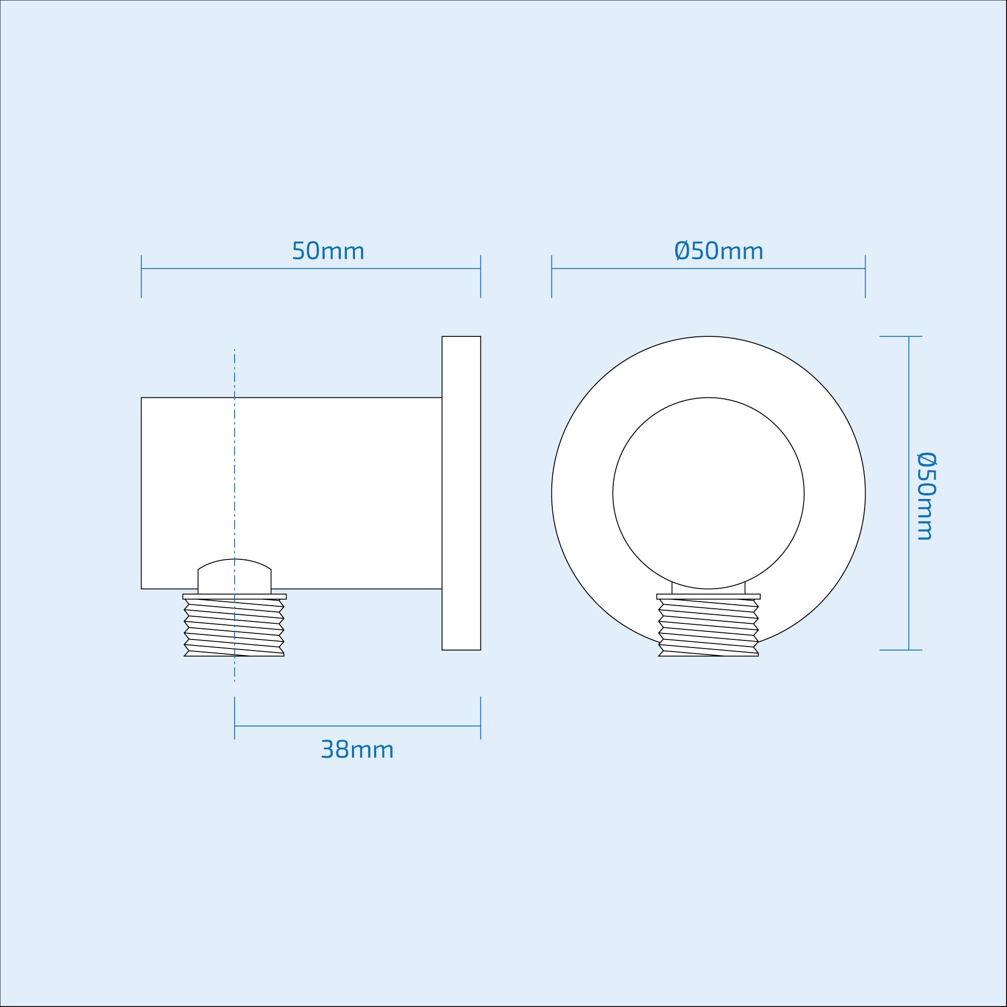 Round Chrome Concealed Shower Mixer Valve, Slider Rail Kit with Handset & Elbow