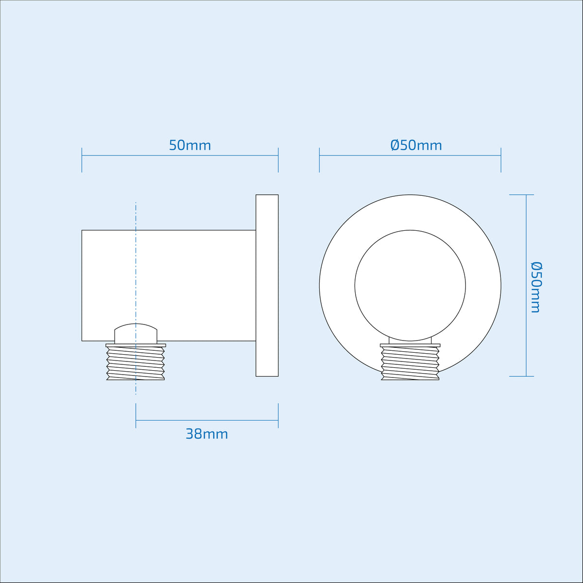 3 Dial 2 Outlet Round Concealed Thermostatic Shower Valve, Head & Arm