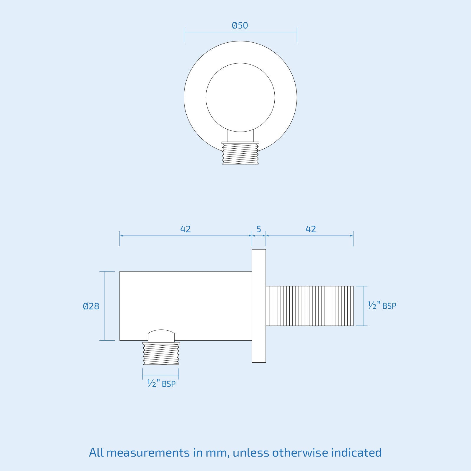 Round Matte Black Wall Mounted Outlet Elbow Shower Hose Concealed Connector Kit